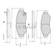 F 03B 150 057 BOSCH Комплект тормозных колодок, дисковый тормоз