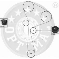 SK-1489 OPTIMAL Комплект ремня грм