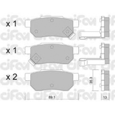 822-170-1 CIFAM Комплект тормозных колодок, дисковый тормоз