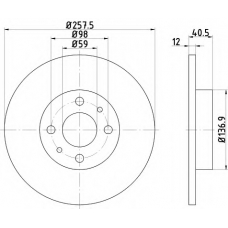 8DD 355 101-611 HELLA Тормозной диск