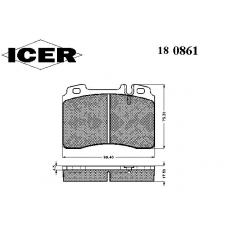 180861 ICER Комплект тормозных колодок, дисковый тормоз