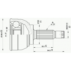 CVJ5561.10 OPEN PARTS Шарнирный комплект, приводной вал