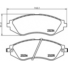 8DB 355 017-141 HELLA Комплект тормозных колодок, дисковый тормоз