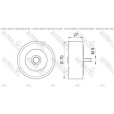 654080 AUTEX Паразитный / ведущий ролик, поликлиновой ремень