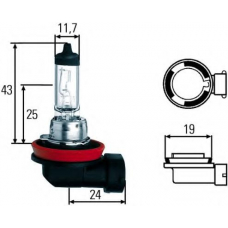 8GH 008 358-121 HELLA Лампа накаливания, фара дальнего света; Лампа нака