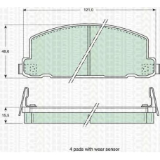 8110 60871 TRIDON Brake pads - front