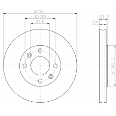 8DD 355 105-021 HELLA PAGID Тормозной диск