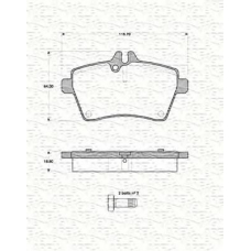 363702161432 MAGNETI MARELLI Комплект тормозных колодок, дисковый тормоз