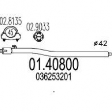 01.40800 MTS Труба выхлопного газа