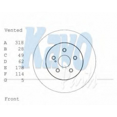 BR-9457 KAVO PARTS Тормозной диск