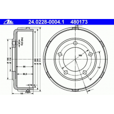 24.0228-0004.1 ATE Тормозной барабан