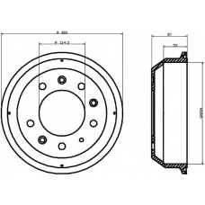 8DT 355 300-771 HELLA Тормозной барабан