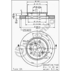 09.5252.10 BREMBO Тормозной диск