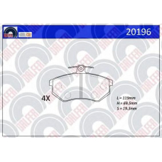 20196 GALFER Комплект тормозных колодок, дисковый тормоз