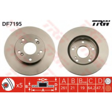 DF7195 TRW Тормозной диск