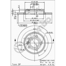 08.7288.14 BREMBO Тормозной диск