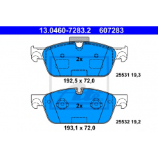 13.0460-7283.2 ATE Комплект тормозных колодок, дисковый тормоз