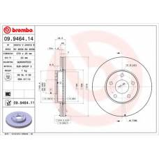 09.9464.14 BREMBO Тормозной диск