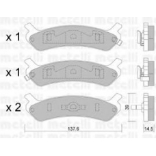 22-0505-0 METELLI Комплект тормозных колодок, дисковый тормоз