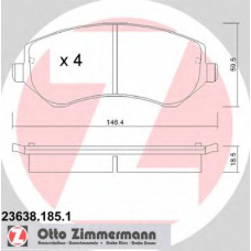 23638.185.1 ZIMMERMANN Комплект тормозных колодок, дисковый тормоз