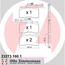 23273.160.1 ZIMMERMANN Комплект тормозных колодок, дисковый тормоз