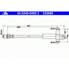 24.5245-0405.3 ATE Тормозной шланг
