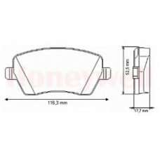 573125B BENDIX Комплект тормозных колодок, дисковый тормоз