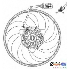 8EW 351 034-421 HELLA Вентилятор, конденсатор кондиционера