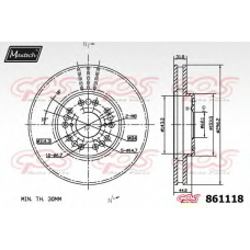 861118.0000 MAXTECH Тормозной диск