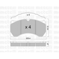 22-0603-0 METELLI Комплект тормозных колодок, дисковый тормоз