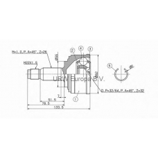 MS813A0 URW Шарнирный комплект, приводной вал
