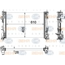 8MK 376 756-251 HELLA Радиатор, охлаждение двигателя