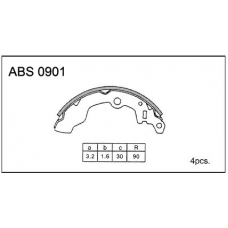 ABS0901 Allied Nippon Колодки барабанные