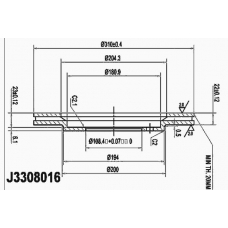 J3308016 NIPPARTS Тормозной диск