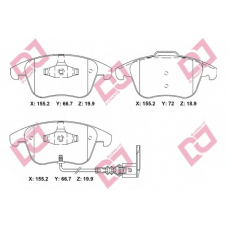 BP2257 DJ PARTS Комплект тормозных колодок, дисковый тормоз