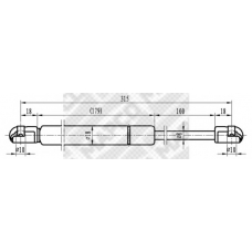 91522 MAPCO Газовая пружина, крышка багажник