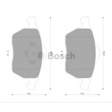 0 986 AB4 552 BOSCH Комплект тормозных колодок, дисковый тормоз