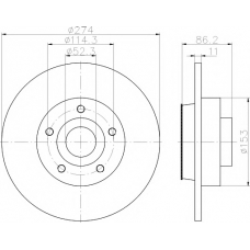 MDC2284 MINTEX Тормозной диск