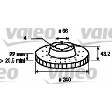 186613 VALEO Тормозной диск