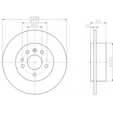 8DD 355 107-001 HELLA Тормозной диск