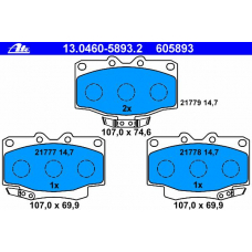 13.0460-5893.2 ATE Комплект тормозных колодок, дисковый тормоз