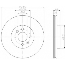 8DD 355 108-641 HELLA Тормозной диск