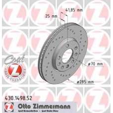 430.1498.52 ZIMMERMANN Тормозной диск