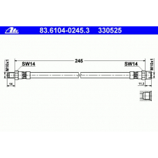 83.6104-0245.3 ATE Тормозной шланг