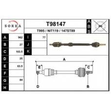 T98147 EAI Приводной вал