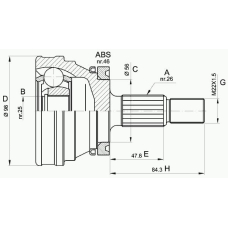 CVJ5169.10 OPEN PARTS Шарнирный комплект, приводной вал