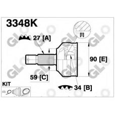 3348K GLO Шарнирный комплект, приводной вал