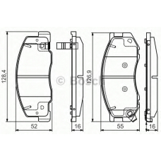 0 986 495 166 BOSCH Комплект тормозных колодок, дисковый тормоз