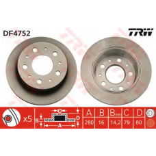DF4752 TRW Тормозной диск