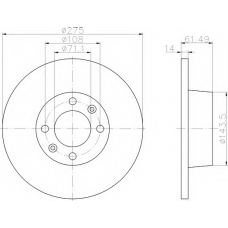 8DD 355 107-851 HELLA Тормозной диск